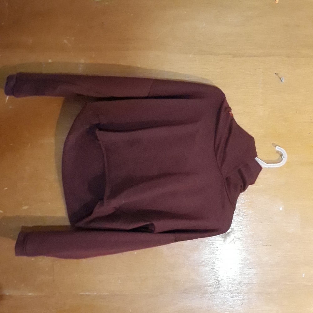 Cropped Maroon Flower Sweatshirt